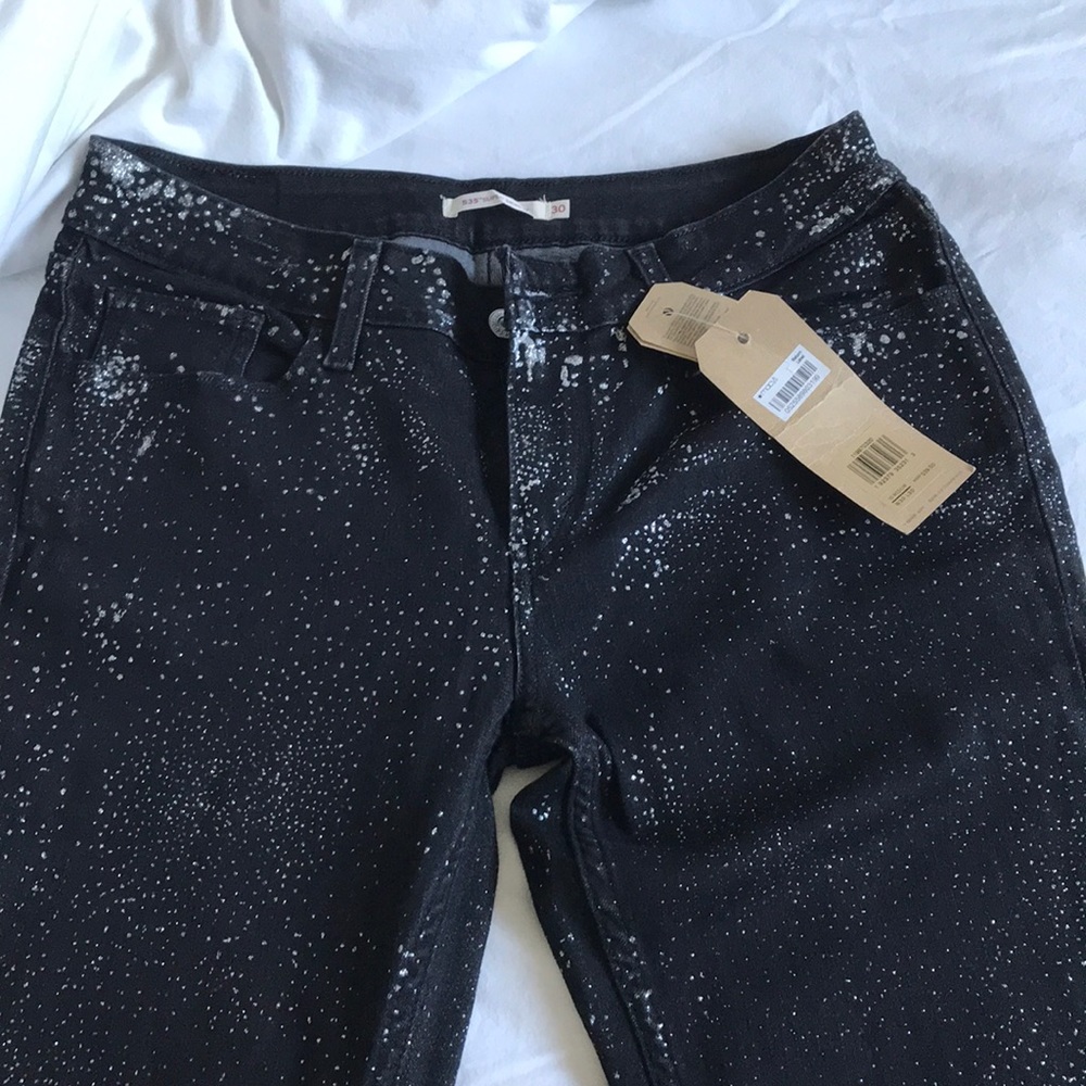 Levi’s blk denim with silver speckles sz 30 waist